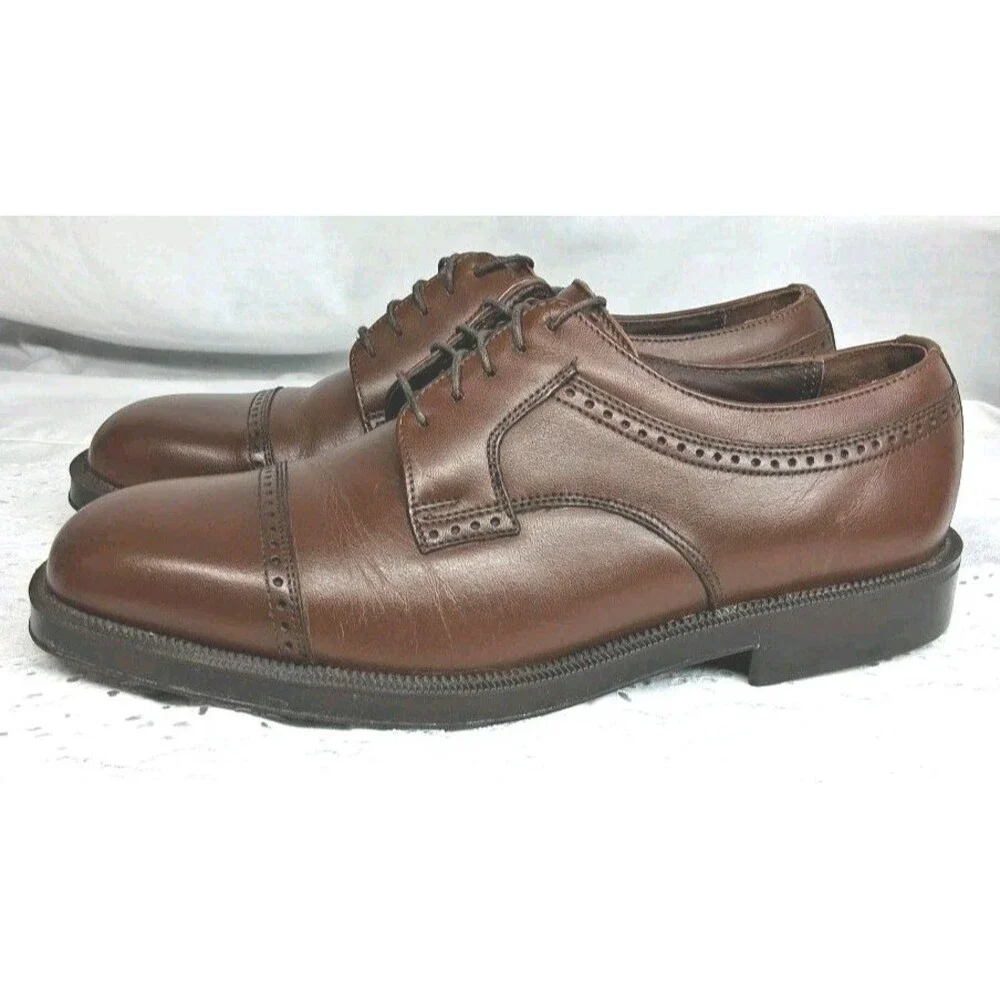 Florsheim Comfortech Men 8.5D Brown Leather Loafer Business Dress Shoes Wedding